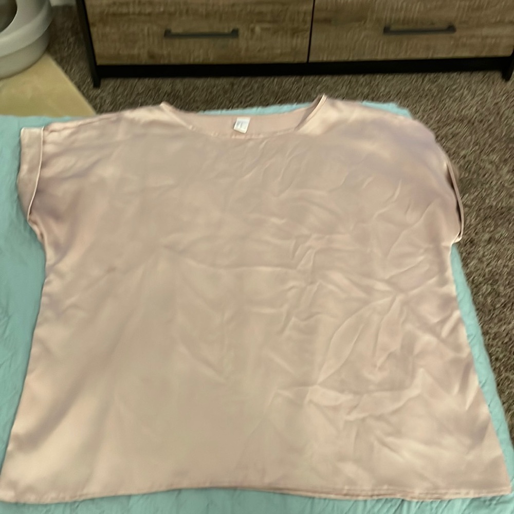 Light pink satin shirt